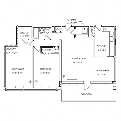 a floor plan of a house with bedrooms and a living room